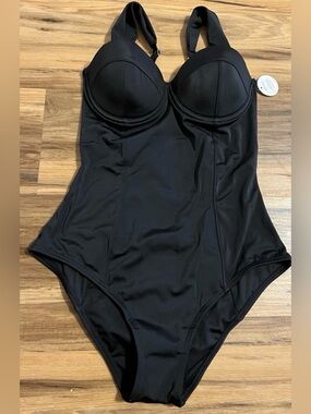 Evandra Swimwear Nuevo Collection Black One Piece Swimsuit, Size 34 NWOT